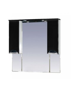 Зеркало шкаф Жасмин 95 с подсветкой черная эмаль Misty