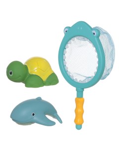 Набор игрушек для купания 3 пр сачок игрушки резина пластик Акула Aquatic animals Kuchenland