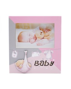 Фоторамка Fotografia 10x15 см с подсветкой Baby розовая Первое ателье