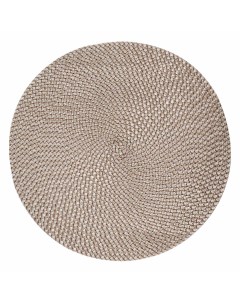 Салфетка под приборы 38 см полипропилен ПЭТ круглая песочная Circle Braid Kuchenland
