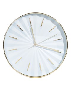 Часы настенные 30 см пластик круглые золотисто белые Disk Kuchenland