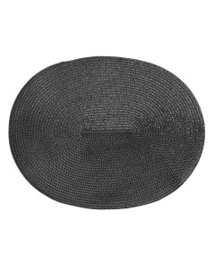 Салфетка под приборы 30х45 см полиэстер овальная черная Circle shine Kuchenland