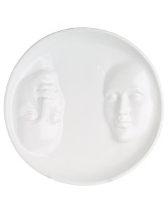 Ваза для фруктов 29 см керамика белое Лица Face Kuchenland