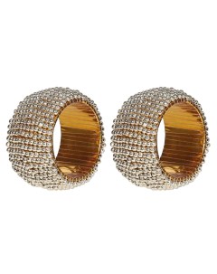 Кольцо для салфеток 5 см 2 шт бисер круглое золотистое Shiny beads Kuchenland