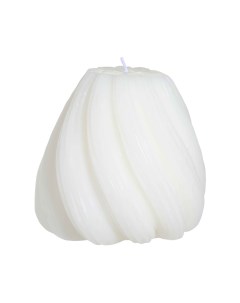 Свеча 11 см белая Изгибы Ribbed candle Kuchenland