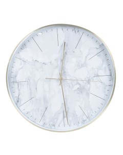 Часы настенные 40 см пластик стекло круглые белые Мрамор Kuchenland