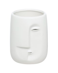 Стакан для ванной комнаты 11 см керамика белый Лицо Face Kuchenland