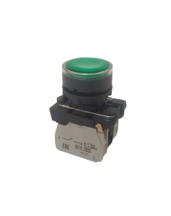 Кнопка КМЕ4122мЛ 24В зеленый 2но 2нз цилиндр индикатор IP40 274302 Кэаз