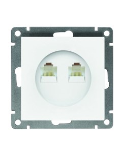 Розетка компьютерная 2 м СП Афина RJ45 кат 5E механизм бел A1086 Universal