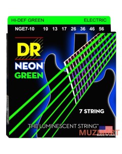 NGE7 10 HIGH DEF NEON Струны для 7 струнной электрогитары Dr