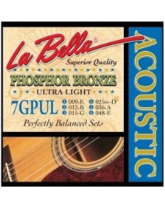 Струны для акустической гитары 7GPUL Phosphor Bronze La bella