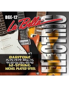 Струны для 12 ти струнной гитары баритон BGE 12 La bella