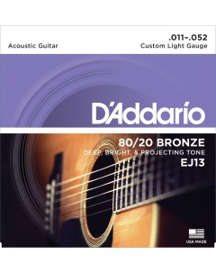 Струны для акустической гитары EJ13 D`addario