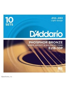 Струны для акустической гитары D ADDARIO EJ16 10P D`addario