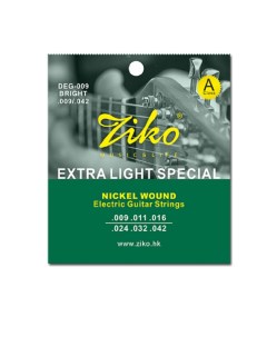 Струны для электро гитары EXTRA LIGHT SPECIAL DEG 009 09 42 Ziko