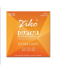 Струны для акустической гитары DP 010 Extra Light Ziko
