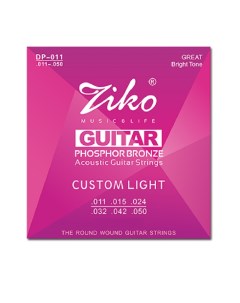 Струны для акустической гитары DP 011 Custom Light Ziko