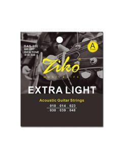 Струны для акустической гитары EXTRA LIGHT DAG 010 10 48 Ziko