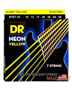 NYE7 10 HI DEF NEON Струны для 7 струнной электрогитары Dr
