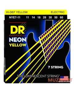 NYE7 11 HI DEF NEON Струны для 7 струнной электрогитары Dr