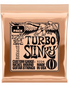 3224 Nickel Slinky Turbo 3 Pack 9 5 46 Струны для электрогитары Ernie ball
