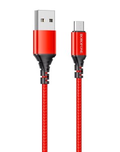 Дата кабель BX54 Ultra bright USB micro USB 1 м красный Borofone