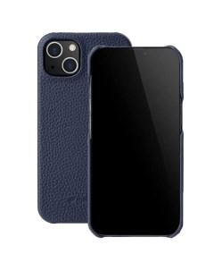 Кожаный чехол накладка Snap Cover для iPhone 15 темно синий Melkco