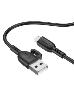 Дата кабель BX91 USB 2 4A для micro USB ПВХ 1м Black Borofone