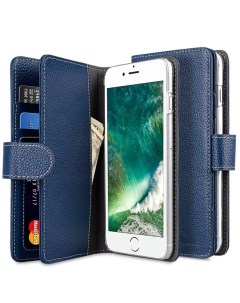 Кожаный чехол книжка Wallet Book ID Slot Type для iPhone 7 8 Plus 5 5 темно синий Melkco