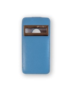 Кожаный чехол с окошком Jacka ID Type для Apple iPhone 5 5S SE голубой Melkco