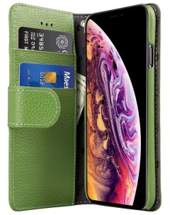 Кожаный чехол книжка Wallet Book Type для Apple iPhone 11 Pro зеленый Melkco