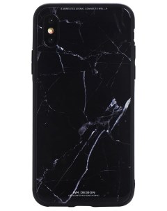 Чехол Azure Glass Print Marble для iPhone XS Max черный мрамор Wk design