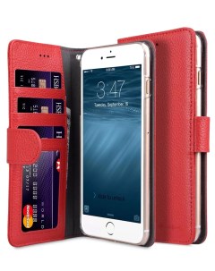 Кожаный чехол книжка Wallet Book ID Slot Type для iPhone 7 8 Plus 5 5 красный Melkco