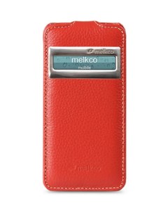 Кожаный чехол с окошком Jacka ID Type для Apple iPhone 5 5S SE красный Melkco