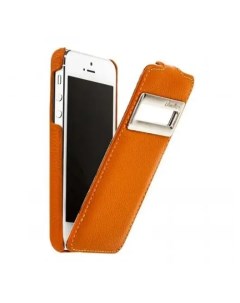 Кожаный чехол с окошком Jacka ID Type для Apple iPhone 5 5S SE оранжевый Melkco
