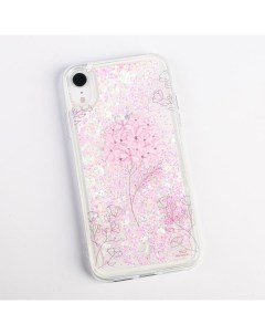 Чехол для iPhone XR с блестками внутри Flower Like me