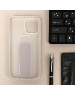 Чехол для iPhone 12 Pro Max с ремешком подставкой пластиковый серый Luazon home