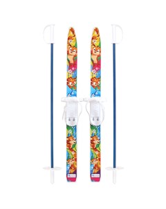 Лыжи детские Лыжики пыжики Тигренок 75 см с креплениями и палками 75 см Цикл