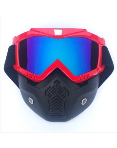 Маска очки для лыжников сноубордистов модель 198 сине черная Filinn
