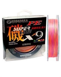 Шнур SUPER LINE PE X9 150м multicolor 0 30мм 25 8кг Kosadaka