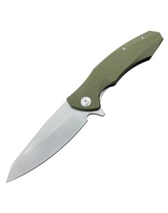 Нож туристический клинок 9 3см рукоять G10 зеленый Nobrand