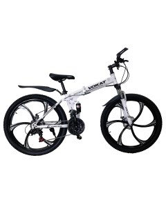 Велосипед складной на литых дисках 2022 диаметр колес 26 145 170 рама 17 белый Vokat