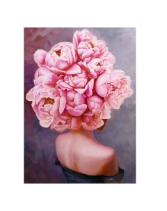 Картина холст на подрамнике Девушка в цветах 50х70 см Topposters