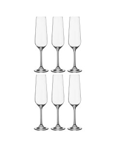 Набор бокалов для шампанского из 6 штук DORA STRIX 200 мл Высота 25 см Lefard