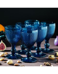 Набор бокалов стеклянных Вилеро 280 мл 8х16 см 6 шт синий Magistro