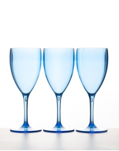 Бокалы для вина голубые из поликарбоната 3 штуки Nipco