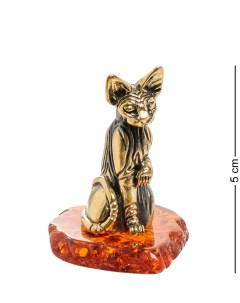 Фигурка Кошка Сфинкс египетская латунь янтарь Народные промыслы