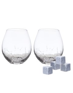 Набор для виски 2 перс 6 пр стаканы кубики стекло стеатит Кракелюр Ice Kuchenland