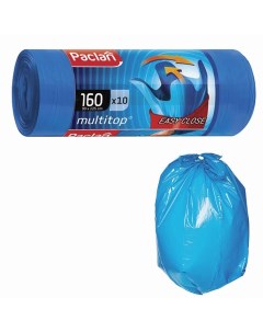 Пакеты для мусора 160л Multitop 90x125см 30мкм синие 10шт с завязками 20 уп Paclan