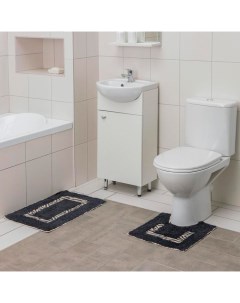 Набор ковриков для ванны и туалета Зебра 2 шт 40x40 40x60 см 900 г м2 100 х Доляна